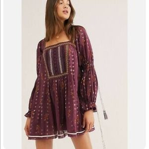 Good Used Condition Free People Swiss Miss embroidered boho mini dress SZ XS